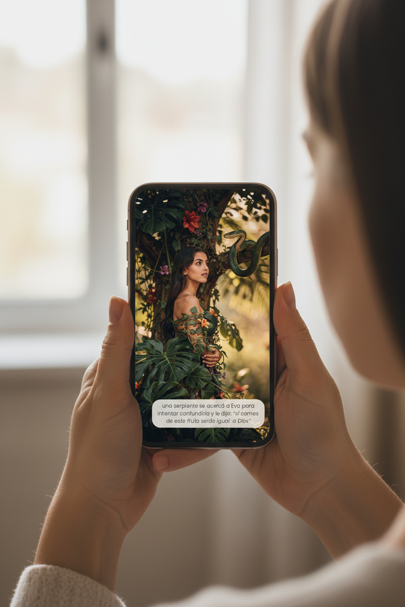Mockup manos de mujer con celular